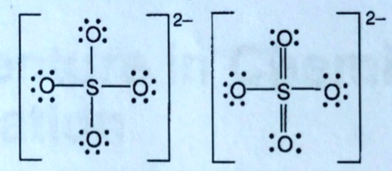 resonance structures of so4 2- 